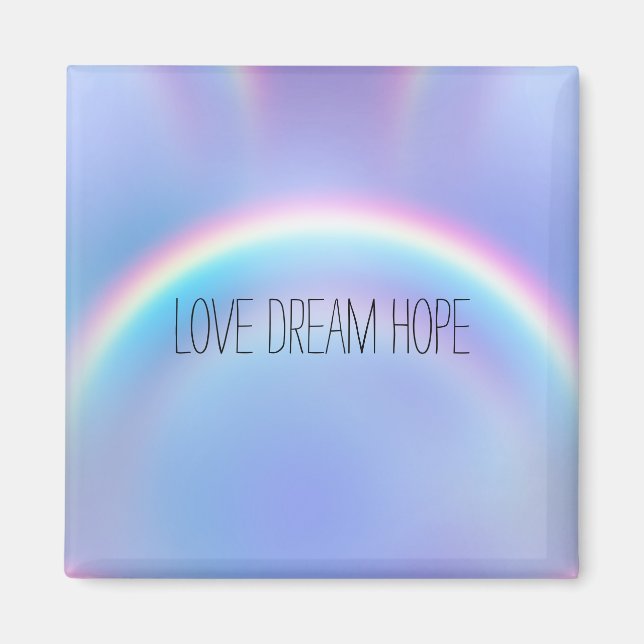 Purple Rainbow Love Dream Hope Personalised Magnet (Front)