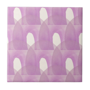 Purple Rainbow Mid Century Modern Pattern Tile