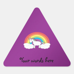 Purple rainbow unicorn gifts triangle sticker