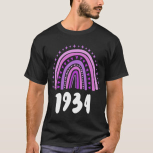 Purple Rainbow Year Of Birth 1934 Birthday T-Shirt