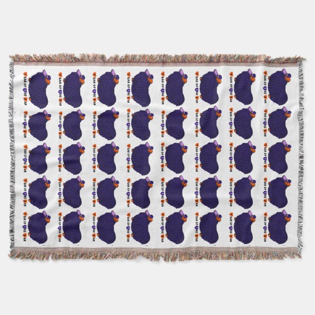 Purple Ram Chinese Year Zodiac Throw Blanket (Front)