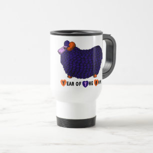 Purple Ram Chinese Year Zodiac Travel Mug