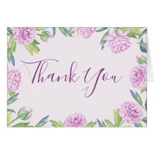 Purple Ranunculus Spring Floral Thank You Card
