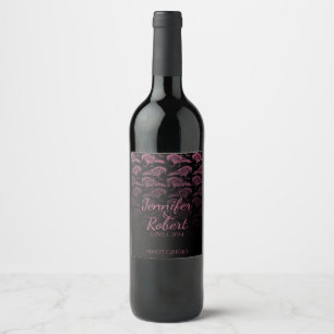 Purple Raven Gothic Wedding Wine Label