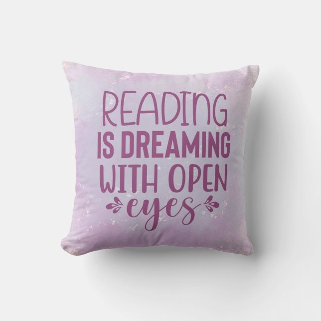 Purple Reading is Dreaming With Open Eyes Coffee Cushion (Front)