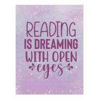 Purple Reading is Dreaming With Open Eyes Poster