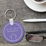 Purple Real Estate Company Personalised Realtor Key Ring<br><div class="desc">This pretty purple realtor keychain is custom made with your realty company name under the the agent name in chic typography. This minimalist real estate company key chain feature a simple line drawing of a house. Contemporary gift for an agent working to help you buy a home.</div>