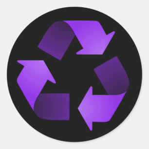 Purple Recycling Symbol Sticker