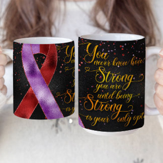 Purple Red Awareness Ribbon Mug Design
