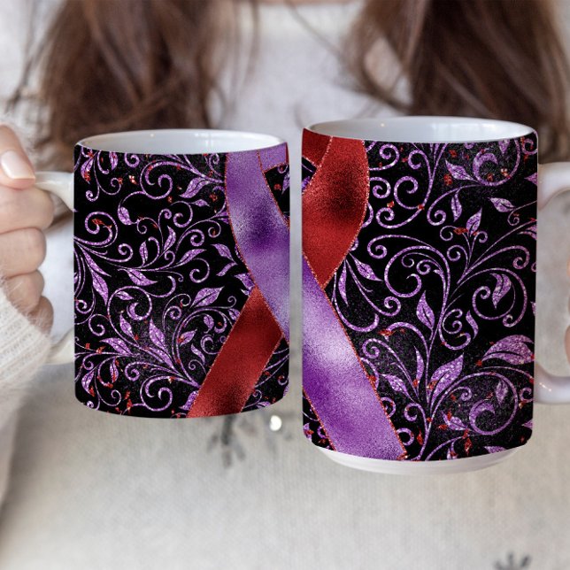 Purple Red Awareness Ribbon Mug Design (Creator Uploaded)