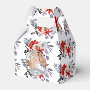 Purple Red Blue Blush Pink Floral Wreath Wedding Favour Box