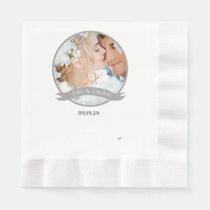 Purple Red Blush Pink Blue Floral Wreath Wedding Napkin