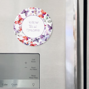 Purple Red Butterflies Magnet