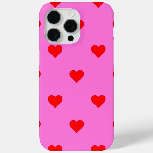 Purple Red Cute Simple Heart Pattern Case-Mate iPhone Case (Back)