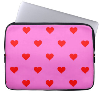 Purple Red Cute Simple Heart Pattern Laptop Sleeve