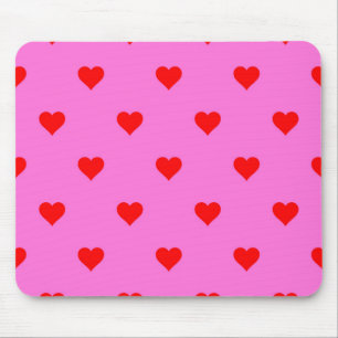 Purple Red Cute Simple Heart Pattern Mouse Mat
