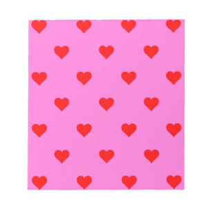 Purple Red Cute Simple Heart Pattern Notepad