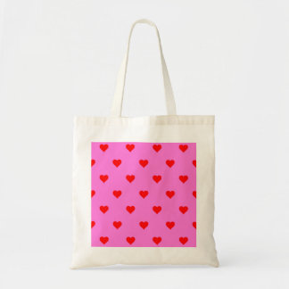 Purple Red Cute Simple Heart Pattern Tote Bag