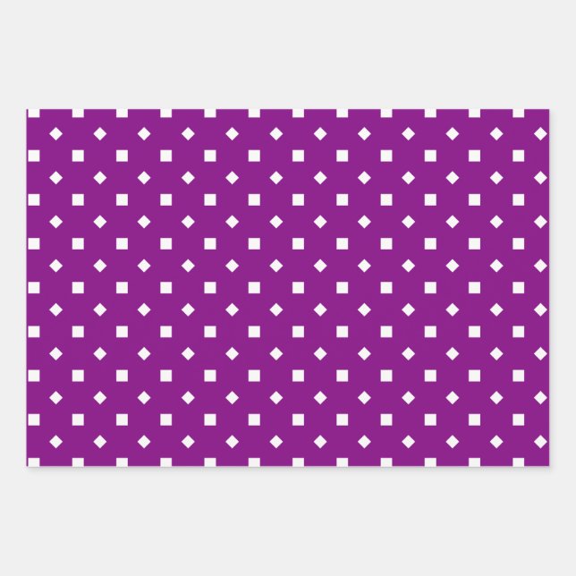 Purple Red Green Geometric Shapes Pattern Wrapping Paper Sheet (Front)