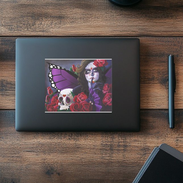 Purple Red Roses Sugar Skull Fairy Day Dead (Creator Uploaded)