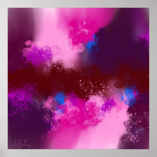 Purple Red Violet Magenta Blue Abstract Art Print