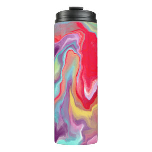 Purple,Red, Yellow and Blue Abstract Art Thermal Tumbler