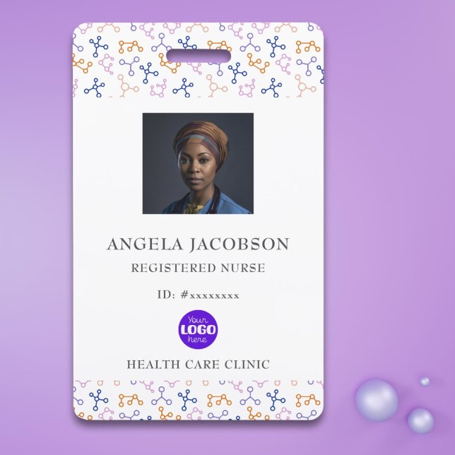 Purple Registered Nurse QR Logo ID Badge (Creator Uploaded)