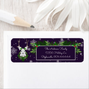Purple Reindeer Address Labels