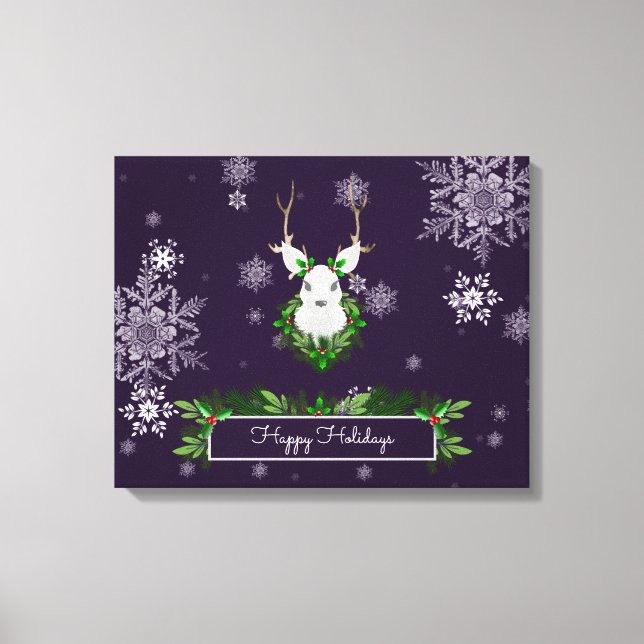 Purple Reindeer Canvas Print (Front)