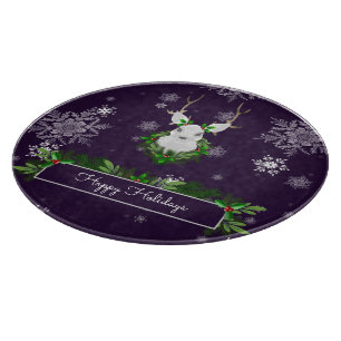 Purple Reindeer Cutting Board