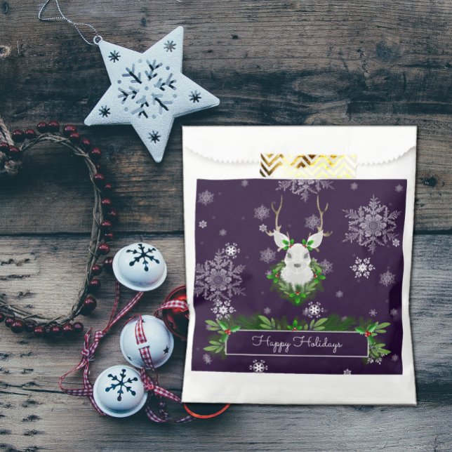 Purple Reindeer Favour Bag (Purple Reindeer Favor Bags)