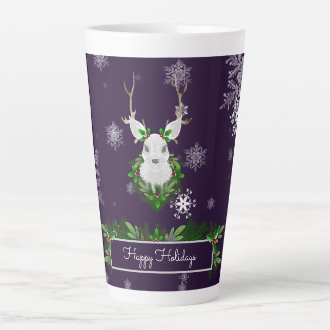 Purple Reindeer Latte Mug (Front)