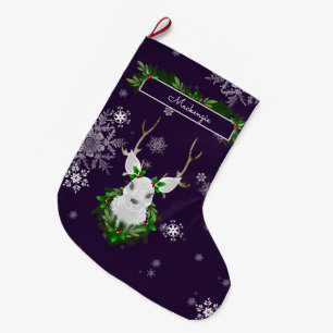 Purple Reindeer Stocking