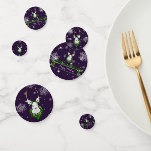Purple Reindeer Table Confetti