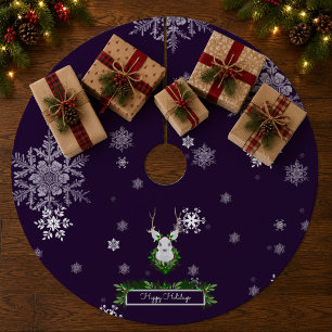 Purple Reindeer Tree Skirt