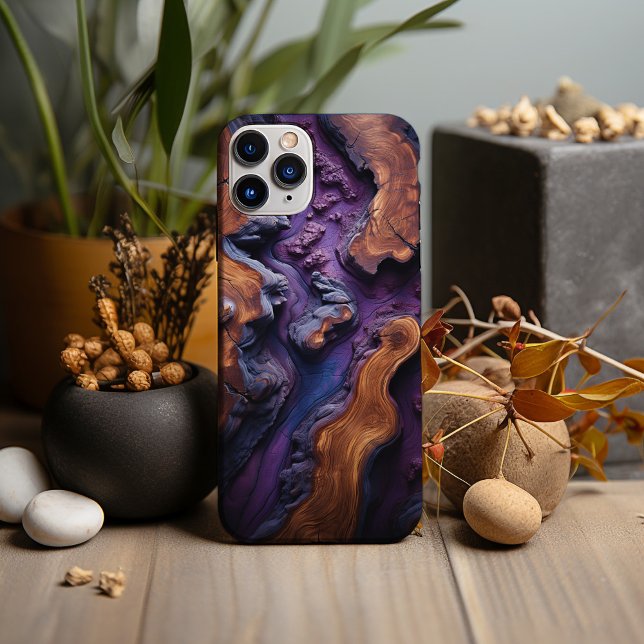 Purple Resin And Burl Wood Design Case-Mate iPhone Case (Creator Uploaded)