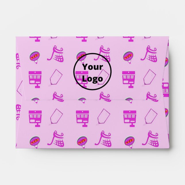 Purple retail business pattern envelope (Back (Top Flap))