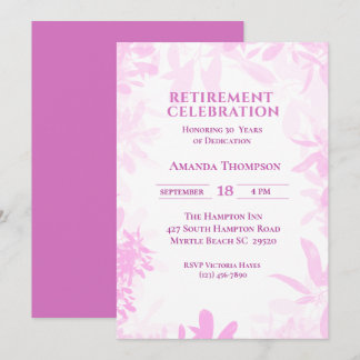 Purple Retirement Party Celebration Invitation