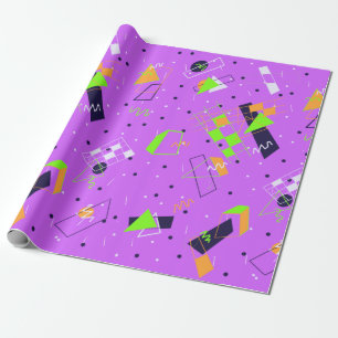 Purple Retro 80s Wrapping Paper
