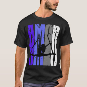 Purple Retro Amor Air Yoga Fan Aerialist Squad Vin T-Shirt