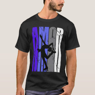 Purple Retro Amor Ice Skating Fan Ice Skates Squad T-Shirt
