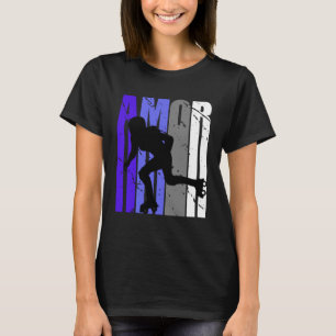 Purple Retro Amor Roller Skating Fan Squad Vintage T-Shirt