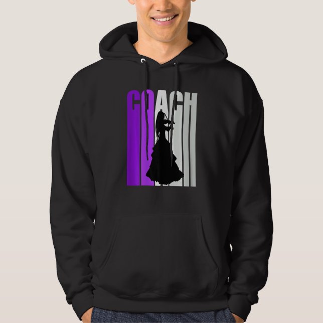 Purple Retro Artistic Violin Coach Coaching Music  Hoodie (Front)