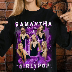 Purple Retro Bootleg Rap Streetwear Tee Custom 