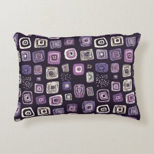 Purple Retro Geometric Pattern Decorative Cushion