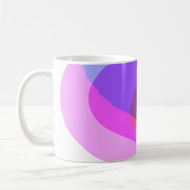 Purple Retro Groovy Abstract 409  Coffee Mug (Left)