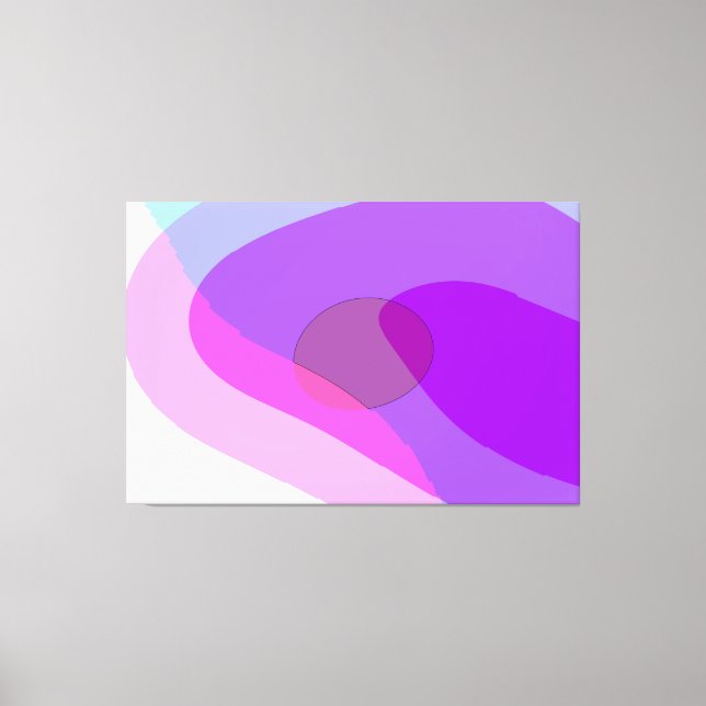 Purple Retro Groovy Abstract 409 Poster Canvas Print (Front)