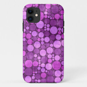 Purple Retro Polka Dots Vintage iPhone 11 Case