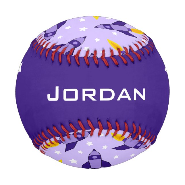 Purple Retro Rocket Baseball (Front)