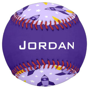 Purple Retro Rocket Softball